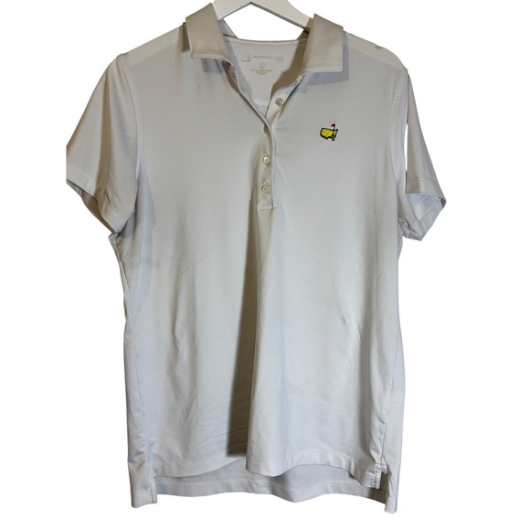 Magnolia Lane‎ Tech Golf Polo Shirt Masters Tournament Logo White Large - Picture 1 of 6